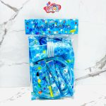 طقم مستلزمات حفلة بلون ازرق